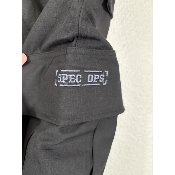Spec Ops Pants Mens Size 32 32x28 Tactical Black Cargo Cotton Blend Pockets - Picture 6 of 13